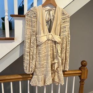 PATBO croquet plunge mini dress size S NWT